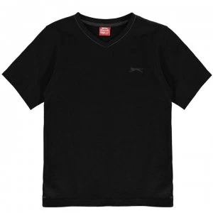Image of Slazenger V Neck T Shirt Junior Boys - Black