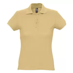 Image of SOLS Womens/Ladies Passion Pique Short Sleeve Polo Shirt (XXL) (Sand)