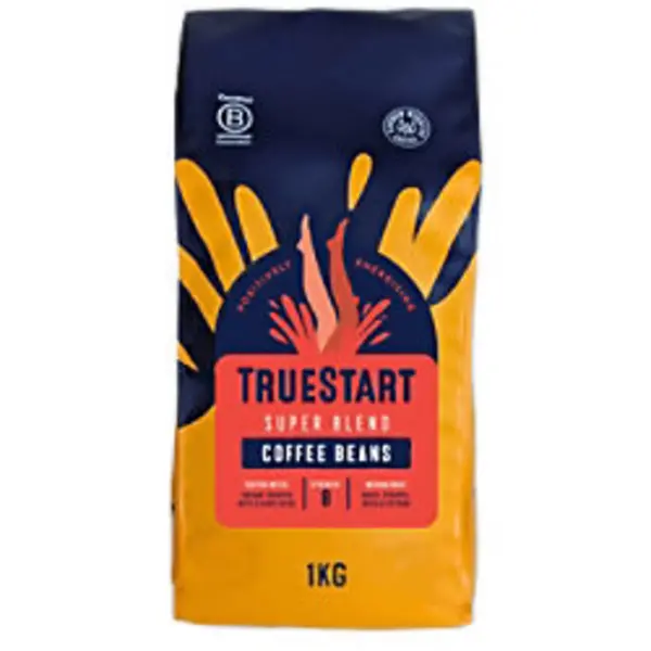 Image of TrueStart TrueStart Coffee - Super Blend Beans 1kg Bag - HBSBBE1KG HBSBBE1KG