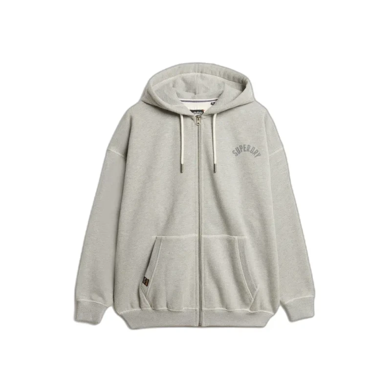 Image of Superdry Womens zip-up hoodie Superdry Athletic Essential Gris Female M