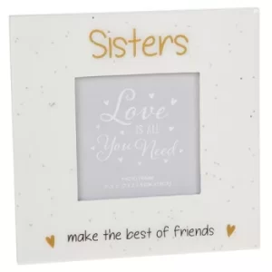 Image of Glitter Words Frame 3x3 Sisters