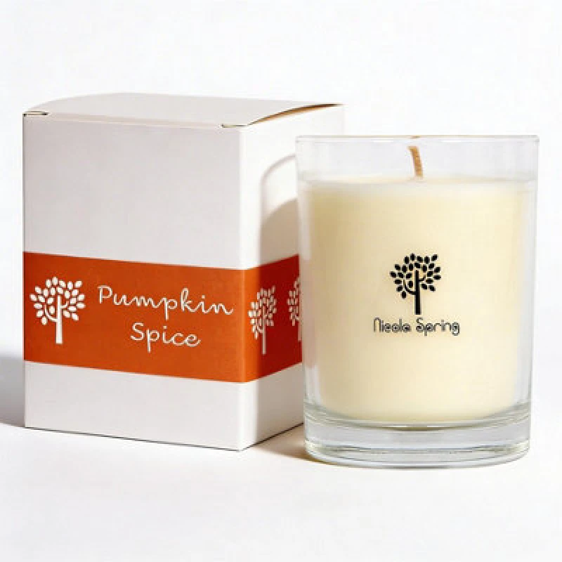 Image of Nicola Spring 160G Soy Wax Candle - Pumpkin Spice - Autumn Scent Jar - Long Burn Fragrance Perfect Seasonal