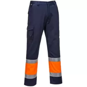 Image of Portwest Hi Vis Two Tone Combat Trousers Orange / Navy Medium 32"