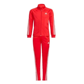 Image of adidas Team Polyester Regular 3-Stripes Tracksuit Kids - Vivid Red / White