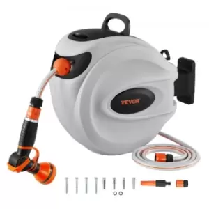 Image of VEVOR Retractable Hose Reel Water Hose Reel 65.6'x1/2" 180° Swivel Wall-Mounted