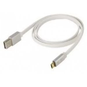 Image of Scosche 1.8 m flatOUT LED Micro Reversible Charge and Sync Cable for Micro USB Devices White