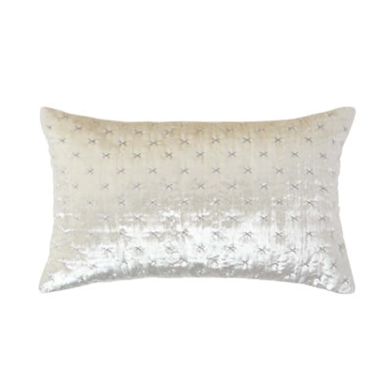 Image of Homescapes Crushed Velvet Cushion Cover Cream