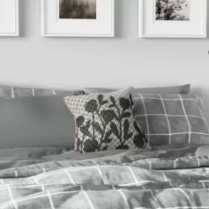 Image of Helena Springfield Check Single Duvet Cover Set, Charcoal