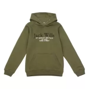 Image of Jack Wills Kids Batsford Logo Script Hoodie - Green