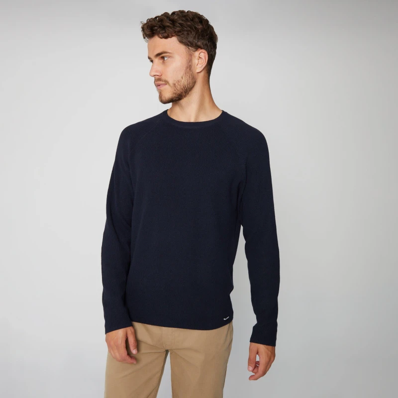 Image of Threadbare Crew Neck Knitted Jumper - Blue Blue 2XL