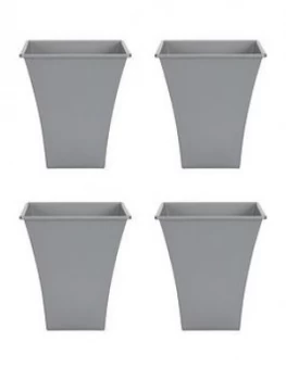 Image of Wham Set Of 4 Silver 23Cm Square Metallica Planters