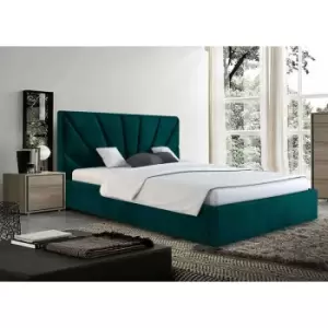 Image of Hamini Upholstered Beds - Plush Velvet, Single Size Frame, Green - Green