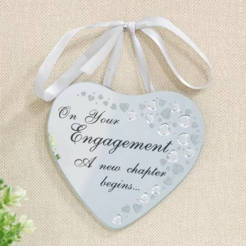 Image of CELEBRATIONS Glass & Crystal Heart Plaque - Engagement