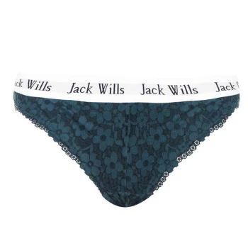Image of Jack Wills Granforth Lace Knickers - Dark Green