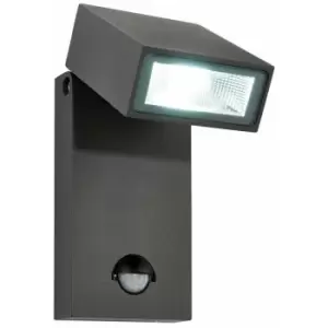 Image of IP44 Outdoor Anthracite Spotlight PIR Motion Sensor & Photocell 10W Cool White