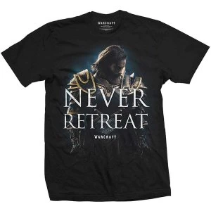 Image of World of Warcraft - Never Retreat Unisex Medium T-Shirt - Black