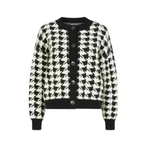 Image of Yumi Black Houndstooth Cardigan - Black