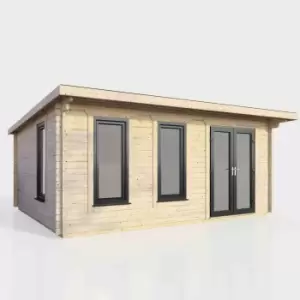 Image of Power 18' x 12' Pent Log Cabin - Right Hand Doors