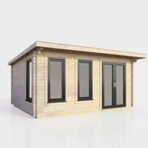 Image of Power 16' x 10' Pent Log Cabin - Right Hand Doors