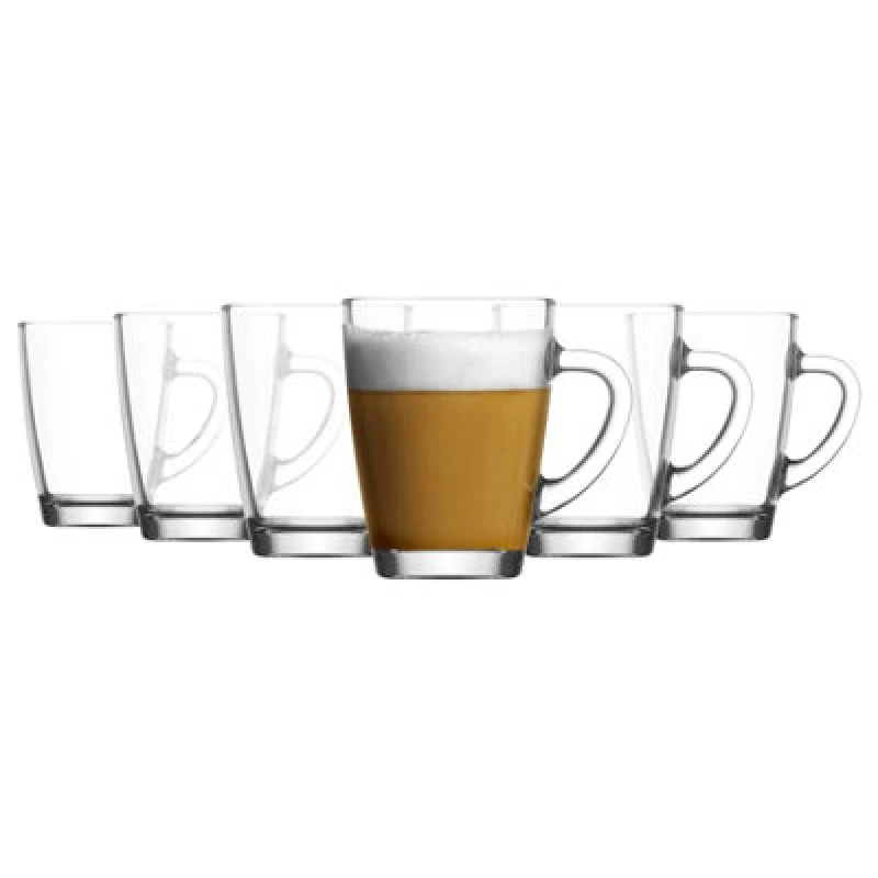 Image of LAV Vega Glass Coffee Mugs - 300ml - Clear - Pack of 6 Clear unisex