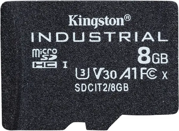 Image of Kingston Industrial 8GB microSDHC Card, Class 10, UHS-I, U3, V30, A1