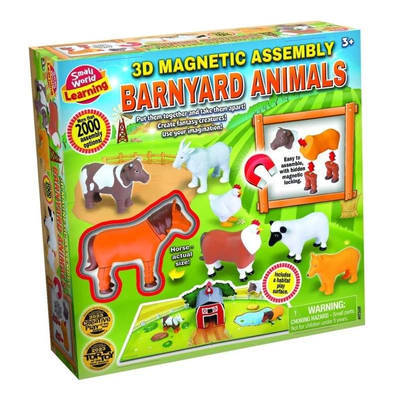Image of Small World Toys 3D Magnetic Assembly Barnyard Animals, Multi 1691-
