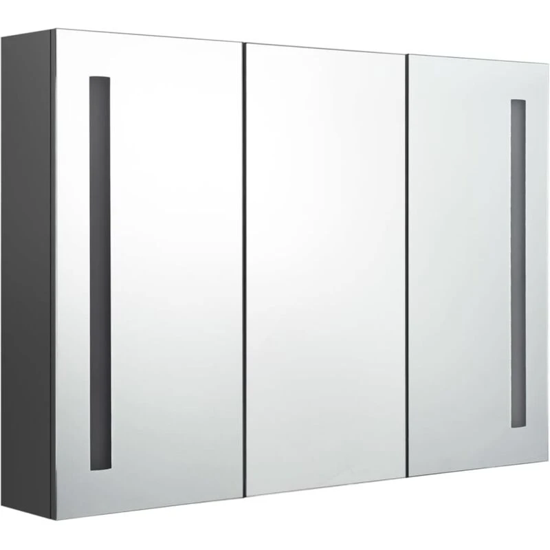 Image of VIDAXL LED Bathroom Mirror Cabinet 89x14x62cm Grey Vidaxl 8720286332900