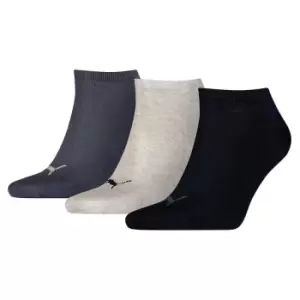 Image of Puma Sneaker Invisible Socks (3 Pairs) (navy Mix, 6-8)
