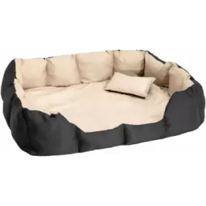 Image of Tectake - Dog bed made of polyester - large dog bed, dog basket, dog snuggle bed - black/beige