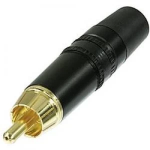 Image of RCA connector Plug straight Number of pins 2 Black Rean AV NYS373 0