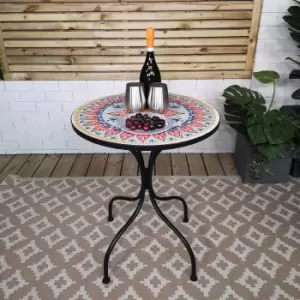 Image of 60cm Outdoor Bistro Table Ceramic Design for Garden Patio Balcony