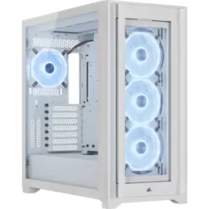 Image of Corsair 5000X RGB QL Edition Mid Tower Tempered Glass PC Gaming Case - True White - CC-9011233-WW