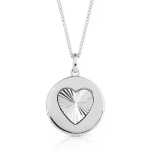 Image of JG Fine Jewellery 9ct White Gold Diamond-Cut Heart Disc Necklace