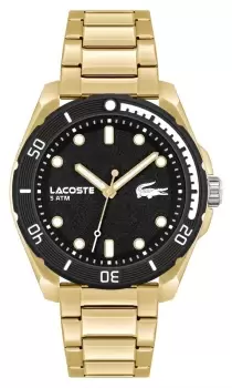Image of Lacoste 2011287 Mens Finn (44mm) Black Dial / Gold-Tone Watch