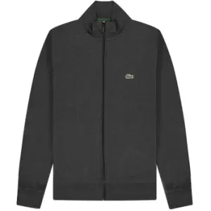 Image of Mens Lacoste Regular Fit Brushed Fleece Zippered Sweatshirt Size 4 - M Grey