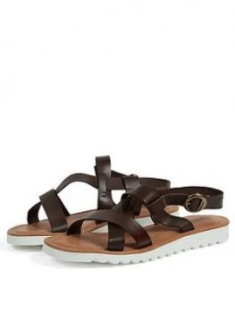 Image of Barbour Sandside Flat Sandal - Chocolate, Chocolate, Size 7, Women