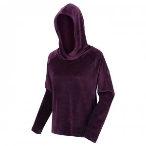 Image of Regatta Kelilah Velour Hooded Fleece - Dk Burgundy