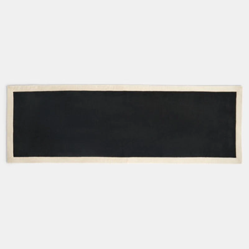 Image of OHS OHS Contrast Border Non Slip Tufted Hallway Runner Rug Floor Carpet in Black Size: 66cm x 200cm Black 66cm x 200cm Unisex 5027434224685