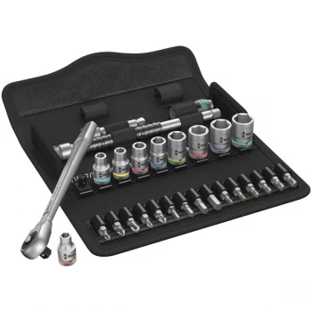 Image of Wera 05004020001 8100 SA 10 Zyklop Metal Ratchet Set - 1/4" Drive ...
