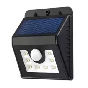 Image of Ener-J SOLAR WALL LIGHT WITH PIR, 8PCS 2835 LED, 1.6W 200 LUMENS, BLACK HOUSING, IP65, 6000K