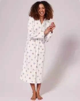 Image of Cotton Traders Womens Fleece Dressing Gown in White