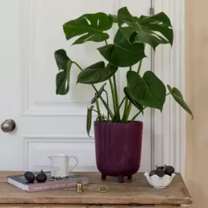 Image of Lecce Speckled Plant Pot Plum Pudding (Purple)