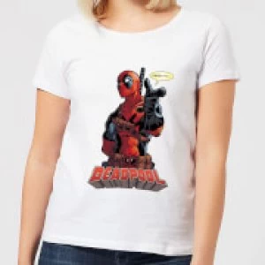 Image of Marvel Deadpool Hey You Womens T-Shirt - White - M