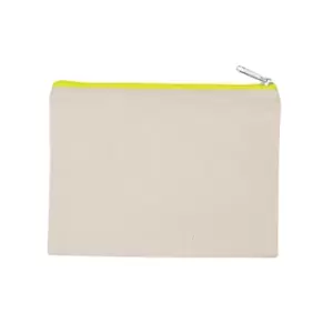 Image of Kimood Medium Cotton Canvas Pouch (One Size) (Natural/Fluorescent Yellow)