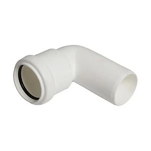 Image of FloPlast WP26W Push-fit Waste 90 Deg Conversion Bend - White 32mm