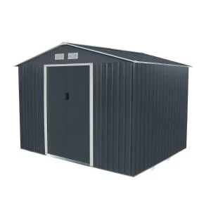 Image of Charles Bentley 6ft x 9ft Metal Shed - Dark Grey