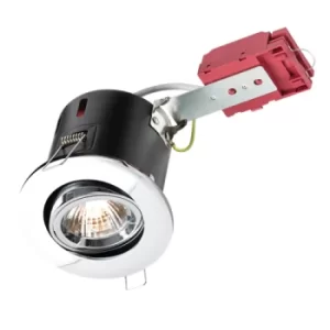 Image of KnightsBridge 230V IP20 50W GU10 IC Fire-Rated Tilt Downlight Chrome