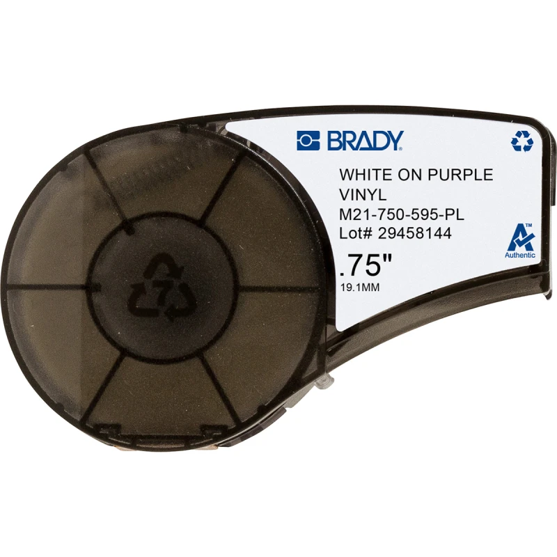 Image of Brady M21-750-595-PL printer label Purple. White Self-adhesive printer