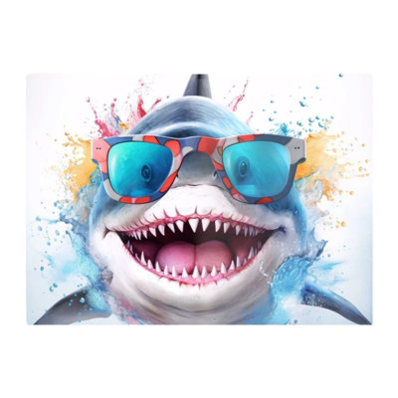 Image of Warren Reed Designer Splashart Shark In Glasses Chopping Board