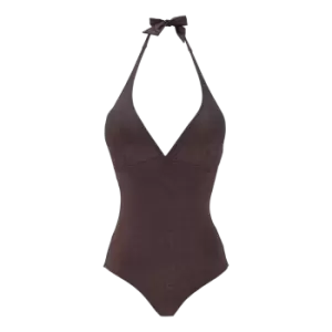 Image of Women Halter One Piece Swimsuit Changeant Shiny - Famous - Red - Size S - Vilebrequin